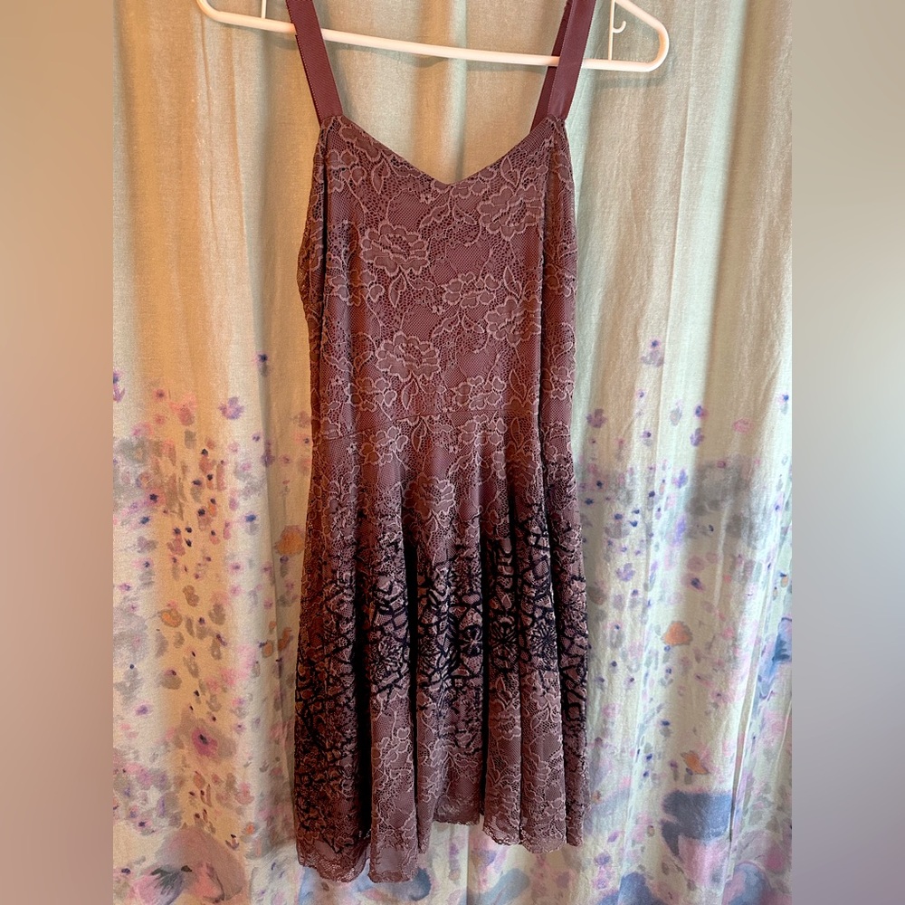 Free People Purple Lace Mini Dress